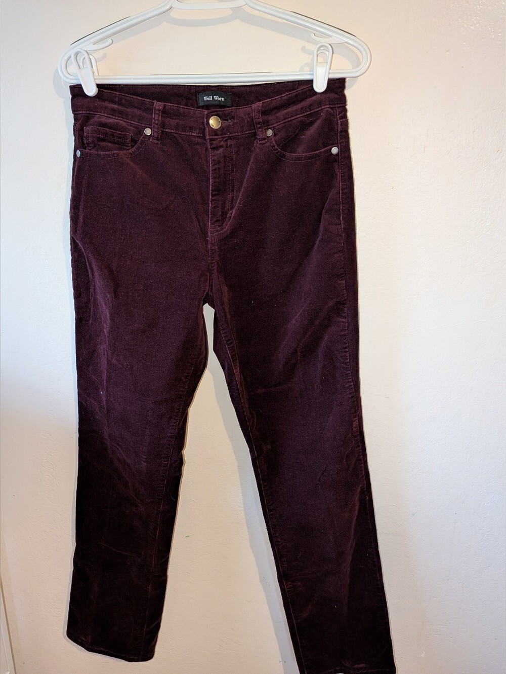 Well Worn Women's Skinny Corduroy Jeans - Deep Wine Size 6 X 28